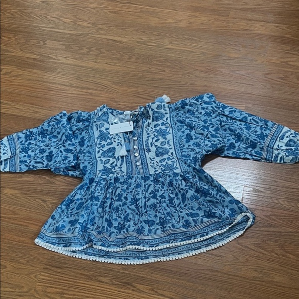 Chelsea & Theodore Navy Floral Blouse